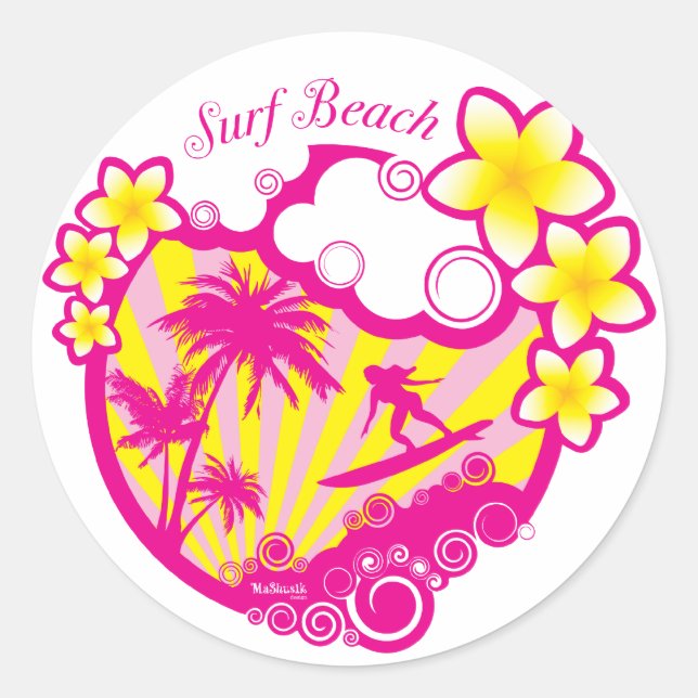 Surf Beach Stickers (Front)