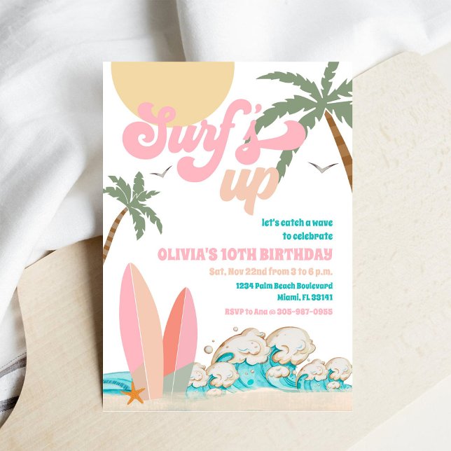 Surf Birthday Beach Party Invitation (Creator Uploaded)