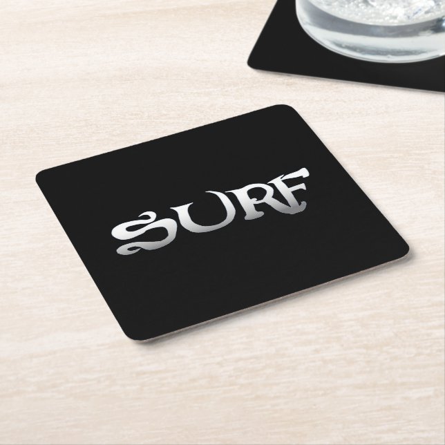Surf black paper coasters (Angled)