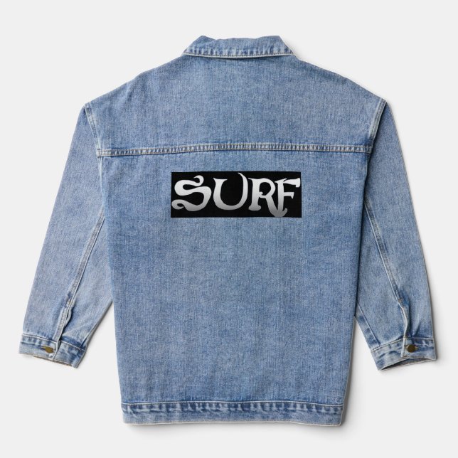 Surf black women denim jacket (Back)