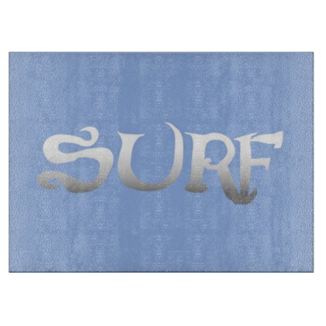 Surf blue glass cutting board (Front)