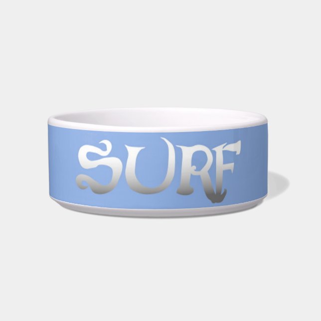 Surf blue medium pet bowl (Front)