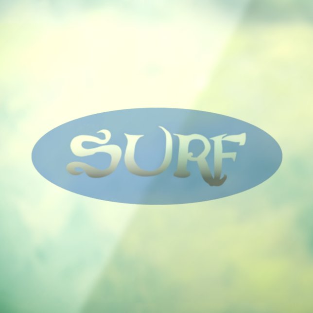 Surf blue oval advanced window cling back stick (Sheet 3)