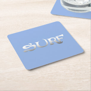 Surf blue paper coasters
