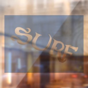 Surf blue tilted see-thru window cling back stick