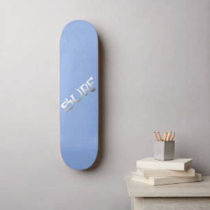 Surf blue tilted skateboard