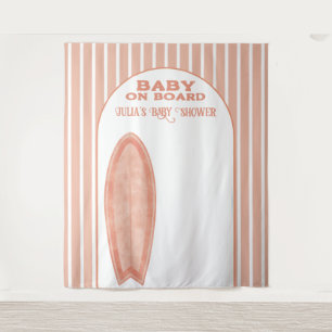 Surf Board Baby Shower Custom Photo Wall Banner Tapestry
