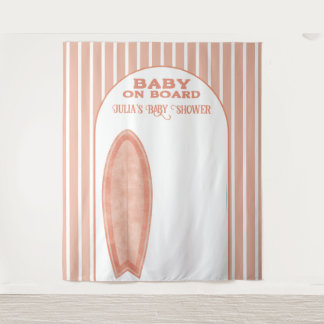 Surf Board Baby Shower Custom Photo Wall Banner Tapestry
