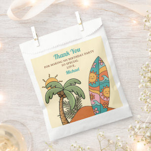Surf Board Beach 1st Birthday Party Thank You Favour Bags
