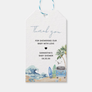 Surf Board Beach Baby Shower Favour Tags