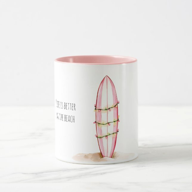 Surf Board Beach Lights Mug (Center)
