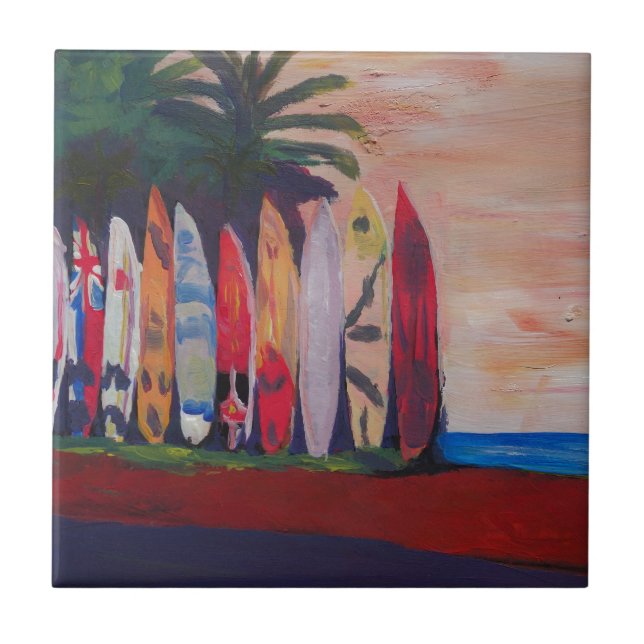 Surf Board Fence Wall at the Seaside Tile (Front)