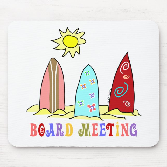 Surf Board Meeting Mouse Mat (Front)