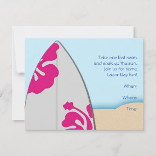 Surf Board on the Beach Party Invitation