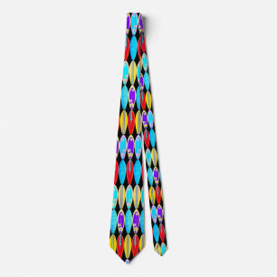 SURF BOARD TIE Colorful black background