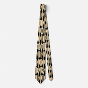 SURF BOARD TIE Vintage look black background