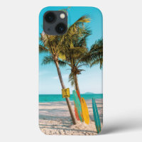 Surf boards on beach throw pillow