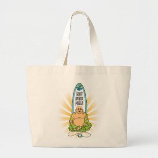Surf Buddha: Surf, Water, Peace Large Tote Bag