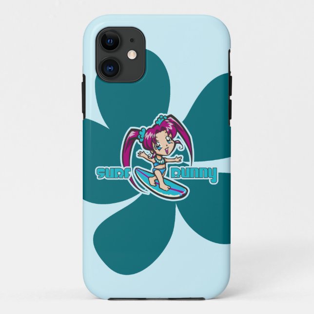 Surf Bunny Surfer Girl Cartoon Case-Mate iPhone Case (Back)