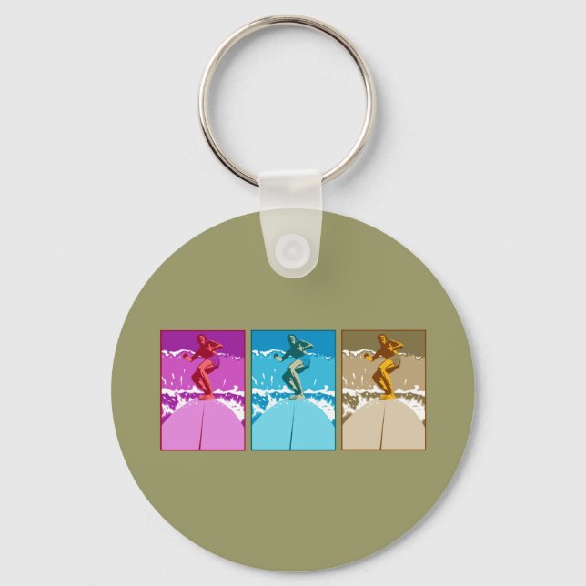 Surf California Californian surfers surfing gifts Key Ring (Front)