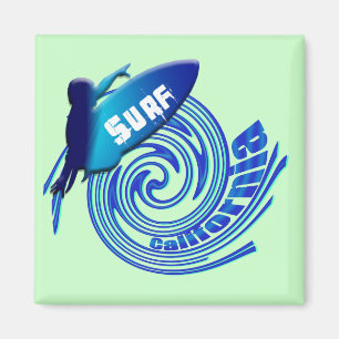 Surf California Californian surfers surfing gifts Magnet