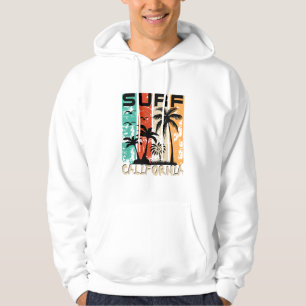 Surf California palm tree beach design  Hoodie