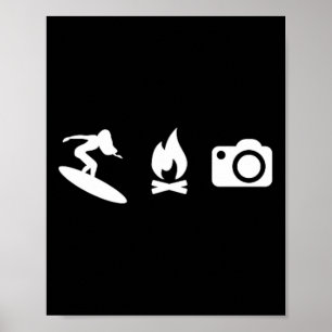 Surf, Camp, Snap - Extreme Sports Icons Surfer Gir Poster