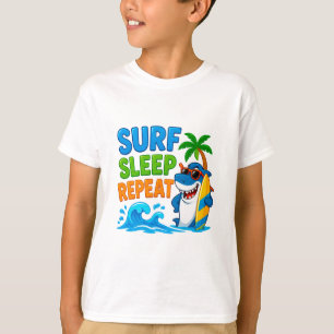 🦈 Surf Cartoon Summer Style For Kids 🌊 T-Shirt
