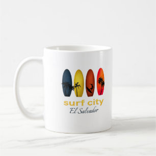 Surf city, El Salvador, Salvadorian, Surfer Coffee Mug