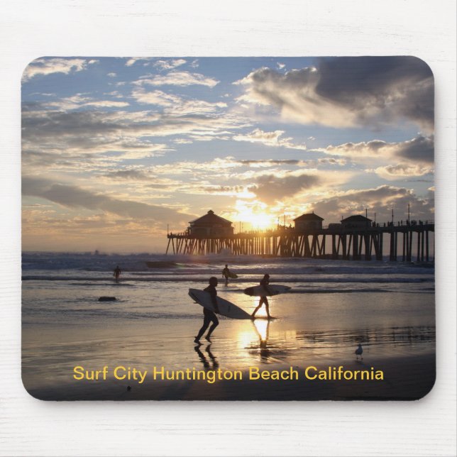 Surf City Huntington Beach California Mouse Mat (Front)