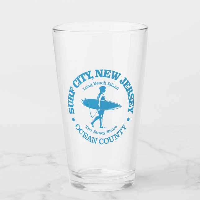Surf City (surfer) Glass (Front)