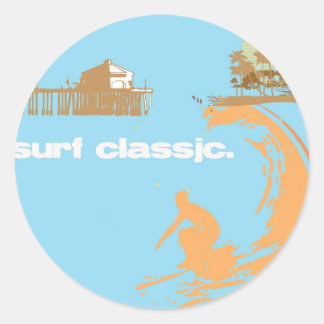 surf classic classic round sticker