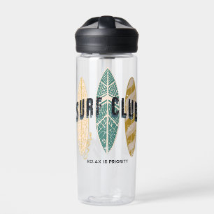 Surf Club Summer Beach Vacation Funny Vintage Water Bottle