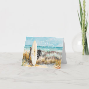 Surf Coach Thank You Postcard Coastal Surfboard