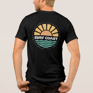 Surf Coast Vintage Sunset Beach Retro Design Tri-Blend Shirt
