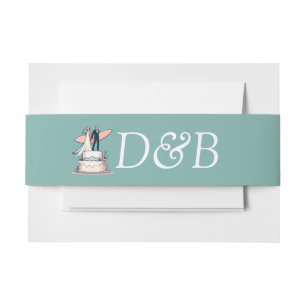 Surf Couple Wedding Invitation Belly Band