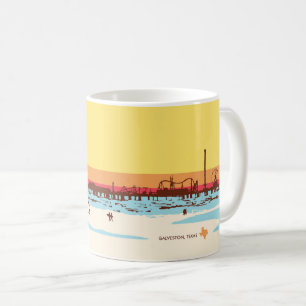 Surf Days - Galveston Island, Pleasure Pier Coffee Mug
