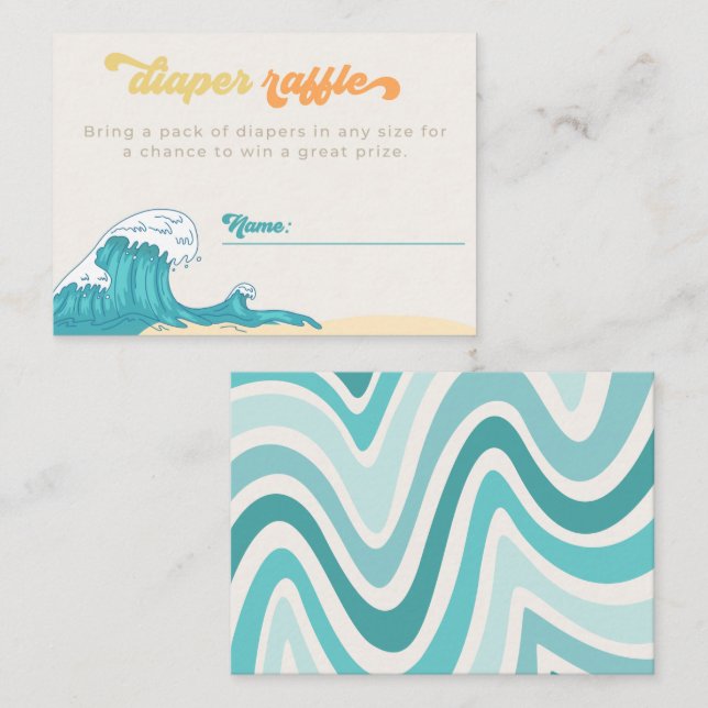 Surf Diaper Raffle Card | Diaper Raffle (Front/Back)