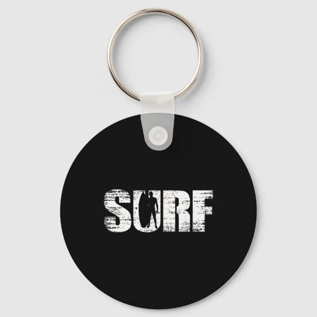 Surf - Distressed Look Surfing For Surfers  Key Ring (Front)