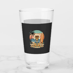 Surf Dog Retro Beach Summer Glass