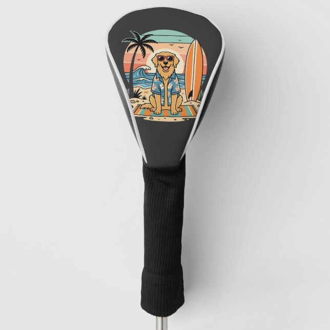 Surf Dog Retro Beach Summer Golf Head Cover (Front)