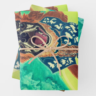 Surf Dog Wrapping Paper Sheet