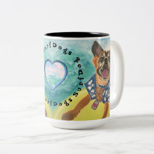 Surf Dogs Two-Tone Coffee Mug