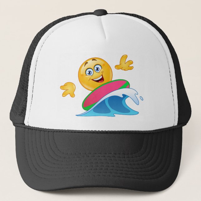 surf emoji trucker hat (Front)