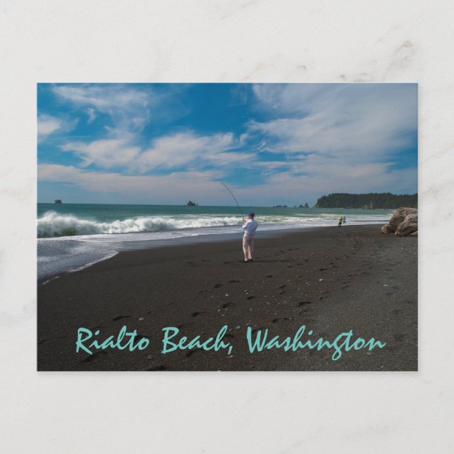 Surf fishers Rialto Beach, Washington Postcard (Front)