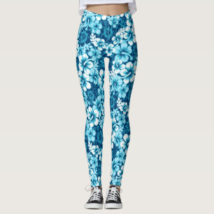 Surf floral hibiscus leggings