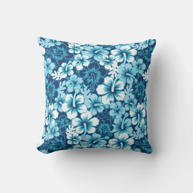 Surf Floral Hibiscus Pattern Cushion (Front)
