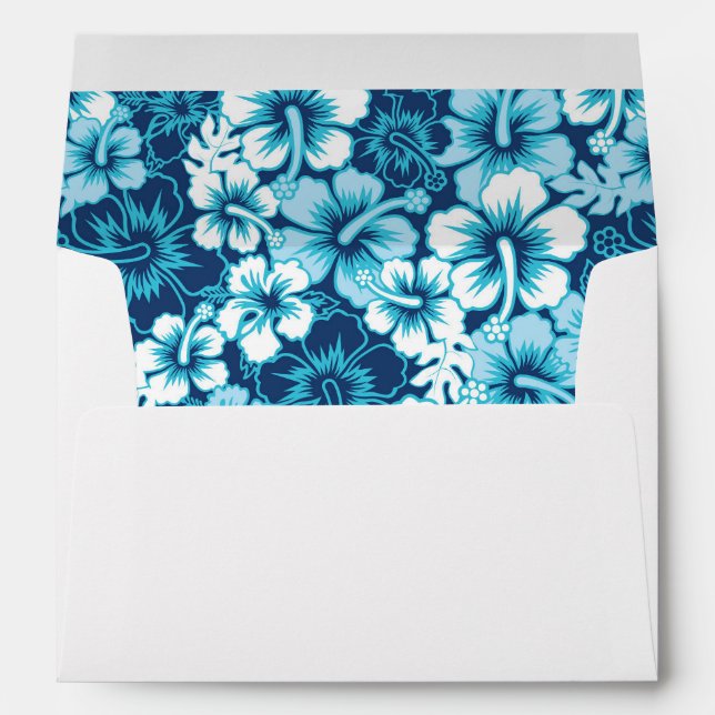 Surf Floral Hibiscus Pattern Envelope (Back (Bottom))