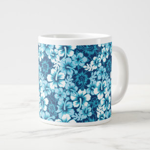 Surf Floral Hibiscus Pattern Large Coffee Mug
