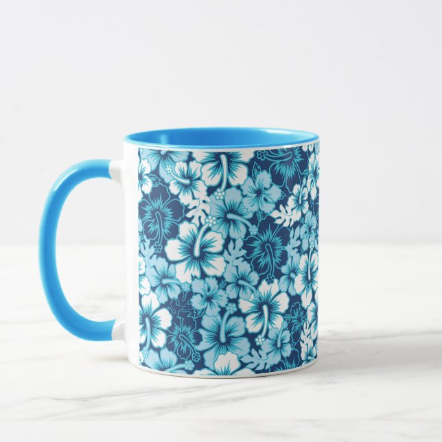 Surf Floral Hibiscus Pattern Mug (Left)